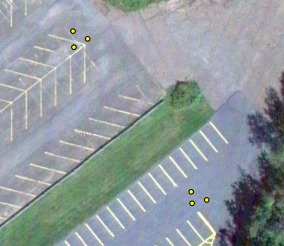 Points on aerial image of parking lot